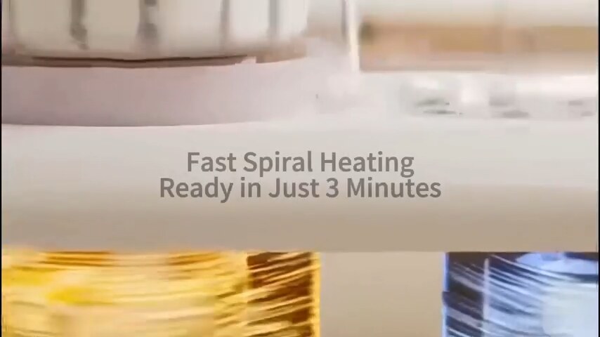 Fast spiral heating — ready in 3 minutes